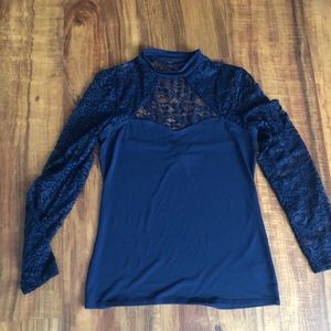 Navy blue lace top